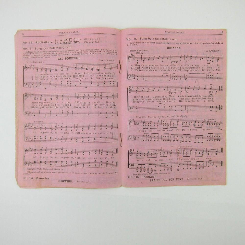 Sheet Music Rally Day Sampler Lorenz Publishing Co Dayton Ohio Antique 1909 RARE - Picture 4 of 12